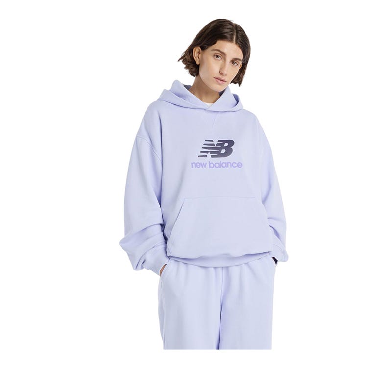 New Balance Athletics French Terry Logo Womens Hoodie - Purple